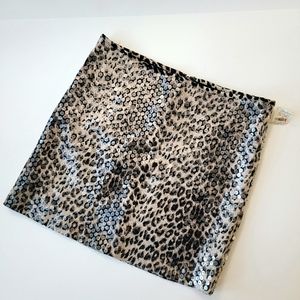 Sister Sam Leopard Print sequin Mini Skirt size 14